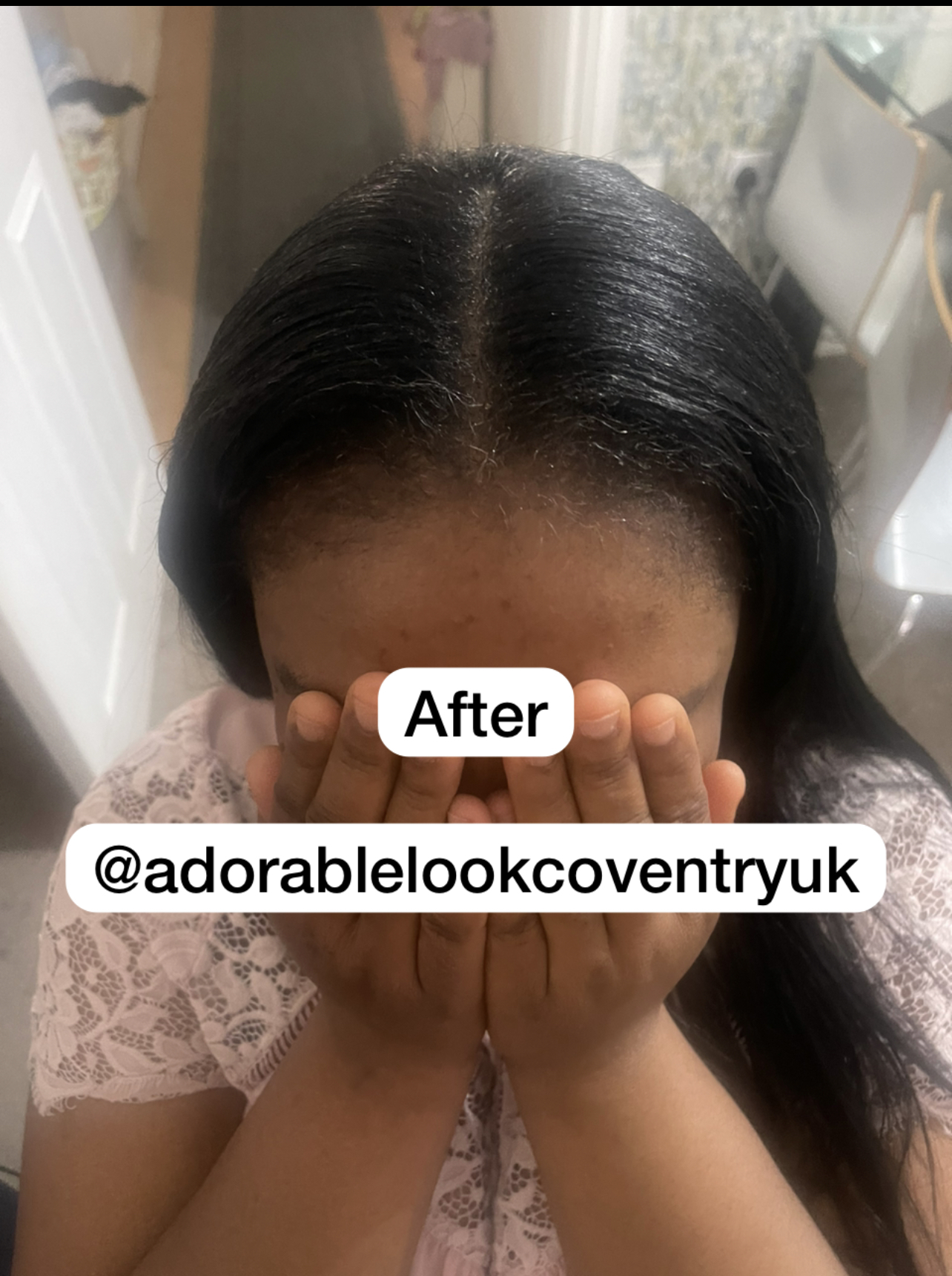 Weave install after braiding at Adorable Look mobile braiding salon in Coventry