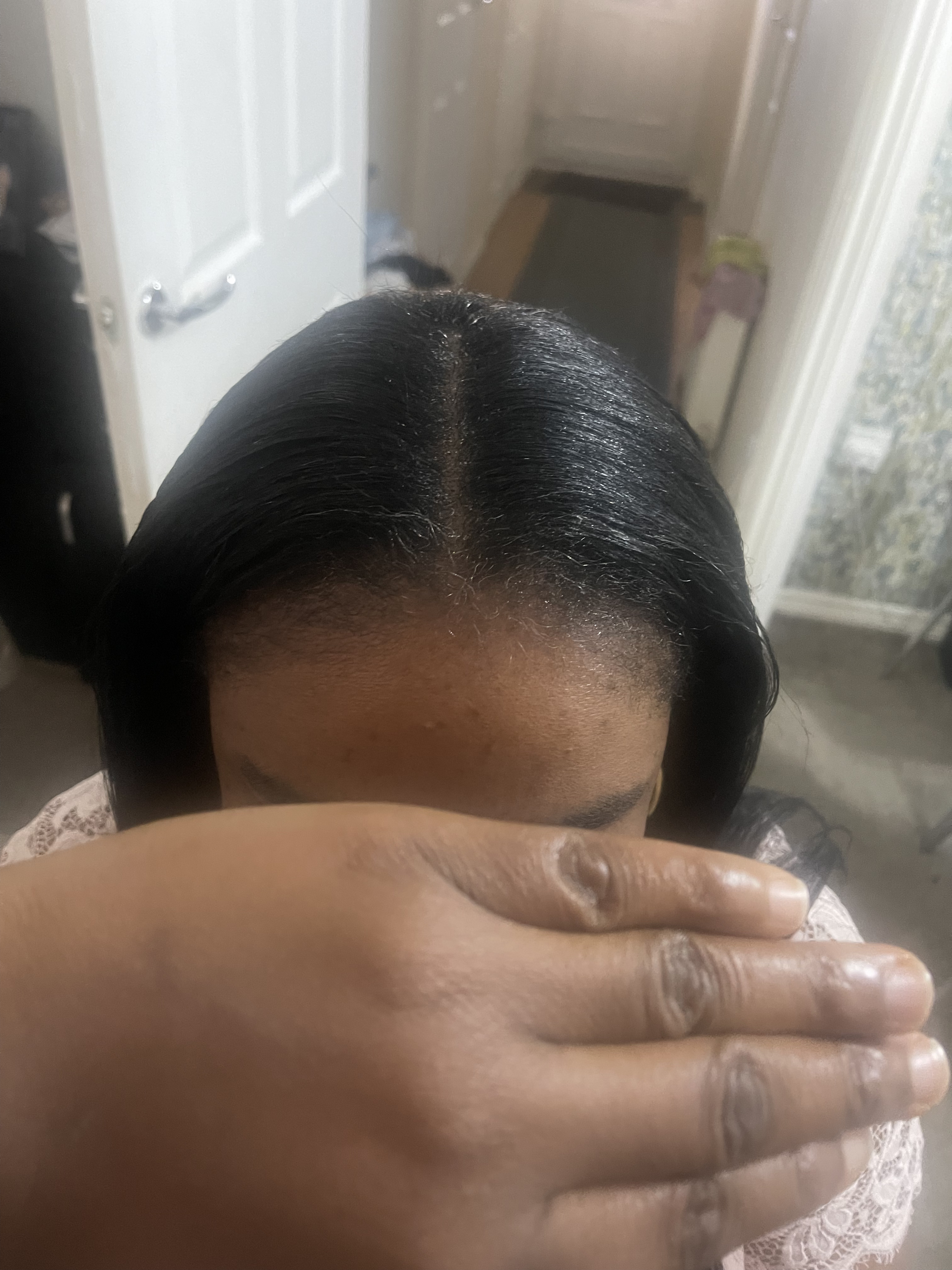 Natural hair before braiding at Adorable Look mobile braiding salon in Coventry
